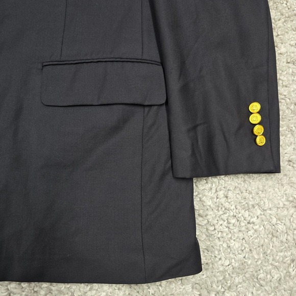 Brooks Brothers Country Club Blazer 46L Blue Loro Piana 120s Gold Buttons Wool‎ - Picture 2 of 16